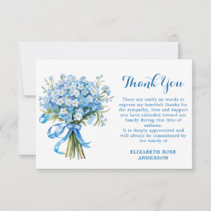 Memorial Forget Me Not Floral Sympathy Funeral  Thank You Card