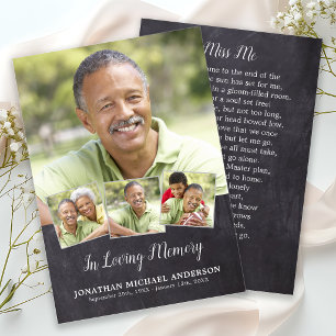 Memorial Funeral 4 Photo Sympathy Prayer Card