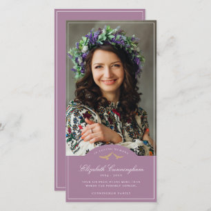 Memorial Funeral Birds Classic Monogram Photo Thank You Card