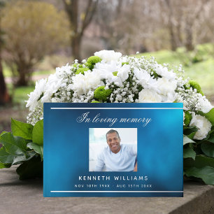 Memorial funeral blue sky silver photo guest book
