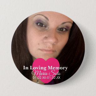 Memorial Funeral Burial Celebration of Life Photo 7.5 Cm Round Badge