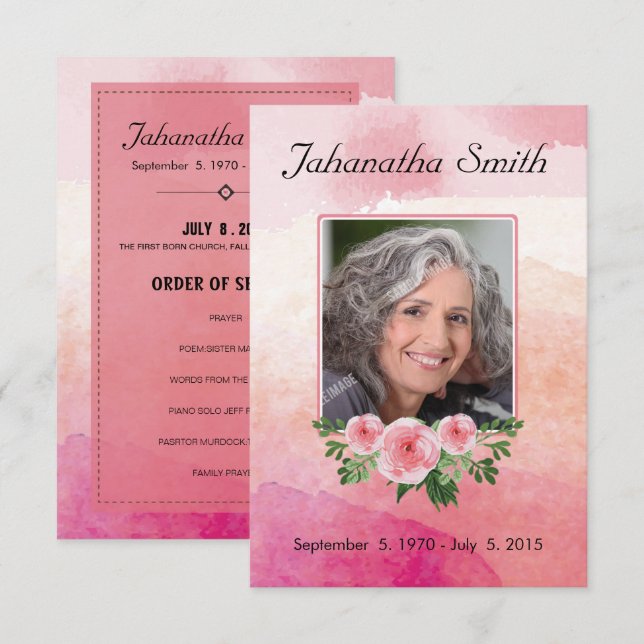 Memorial Funeral Card (Front/Back)