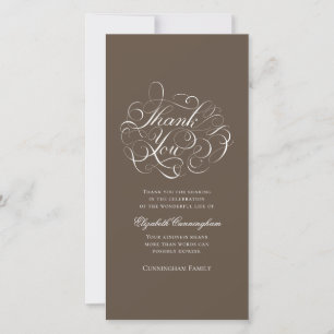 Memorial Funeral Classic and Simple Calligraphy Thank You Card