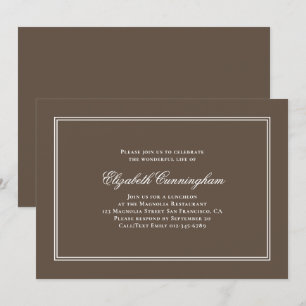 Memorial Funeral Classic and Simple Elegant Invitation