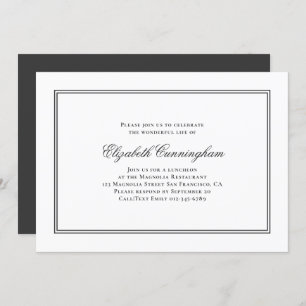 Memorial Funeral Classic and Simple Elegant Invitation