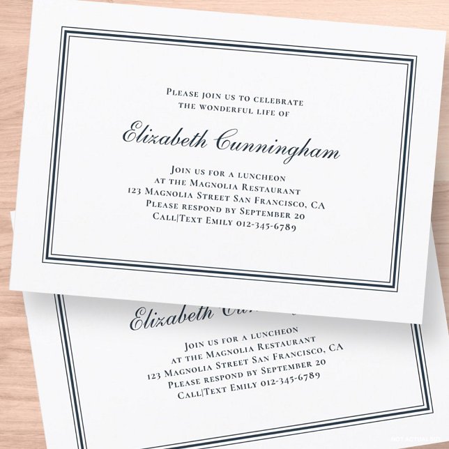 Memorial Funeral Classic and Simple Elegant Invitation (Creator Uploaded)