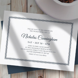 Memorial Funeral Classic Simple Elegant Invitation