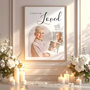  Memorial Funeral Elegant Photo Collage for Mom Poster