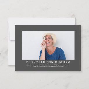 Memorial Funeral For Her Elegant Modern Photo Thank You Card