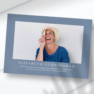 Memorial Funeral For Her Elegant Modern Photo Thank You Card