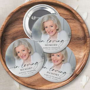 Memorial Funeral In Loving Memory Photo Keepsake 6 Cm Round Badge