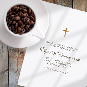 Memorial Funeral Modern and Simple Cross Thank You Card