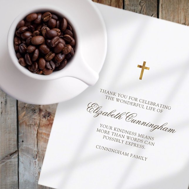 Memorial Funeral Modern and Simple Cross Thank You Card (Creator Uploaded)