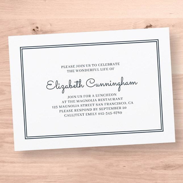 Memorial Funeral Modern and Simple Elegant Invitation (Creator Uploaded)