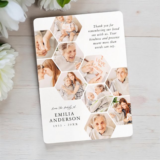 Memorial Funeral Modern Simple 10 Photos Card (Creator Uploaded)