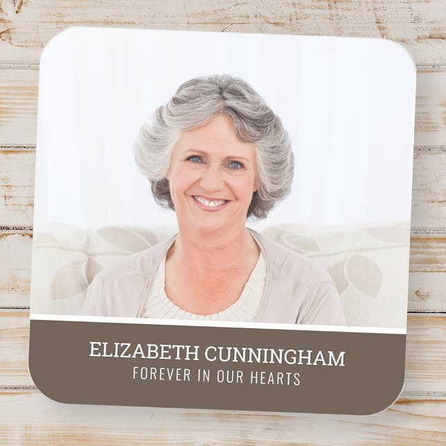 Memorial Funeral Modern Simple Colour Block Photo Square Sticker (Creator Uploaded)