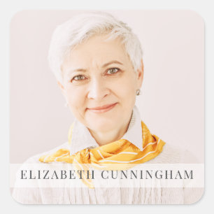 Memorial Funeral   Modern Simple Custom Photo  Square Sticker