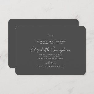 Memorial Funeral Modern Simple Elegant Chic Thank You Card