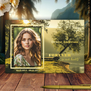 Memorial Funeral Nature Photo Real Foil  Guest Book