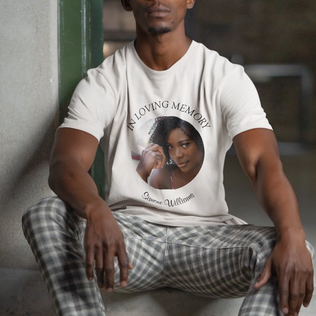 Memorial Funeral Photo Name T-Shirt (Creator Uploaded)