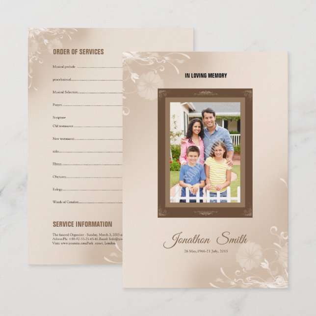 Memorial Funeral Program Template (Front/Back)