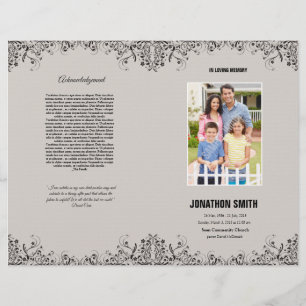 Memorial Funeral Program Template Brochure