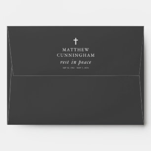 Memorial Funeral Rest In Peace Modern Simple Cross Envelope