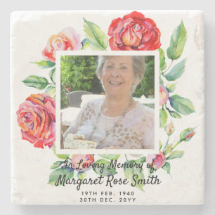 Memorial Gift For Loss of Mother PHOTO Bereavement Stone Coaster