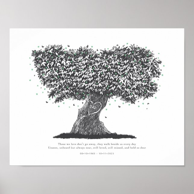 Memorial Gift, Sympathy for Loss Dad, Forever Tree Poster (Front)