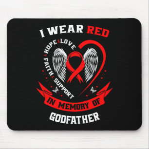 Memorial Gifts For Loss Of Godfather Heart Disease Mouse Pad