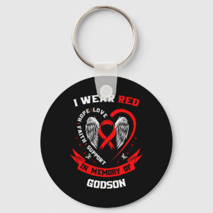 Memorial Gifts For Loss Of Godson Heart Disease Aw Key Ring
