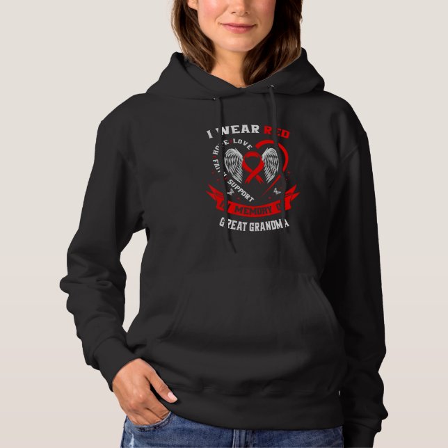 Memorial Gifts For Loss of Great Grandmother Heart Hoodie (Front)