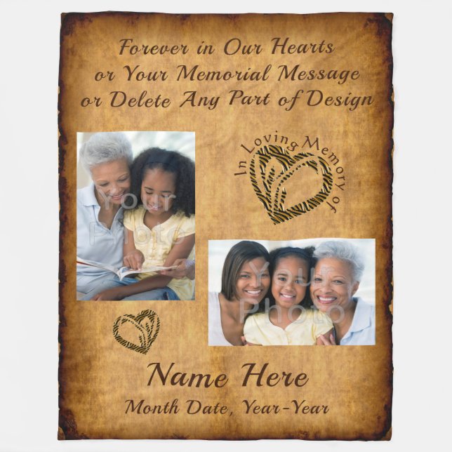 Memorial Gifts for Loss of Mother for Son, Photos  Fleece Blanket (Front)