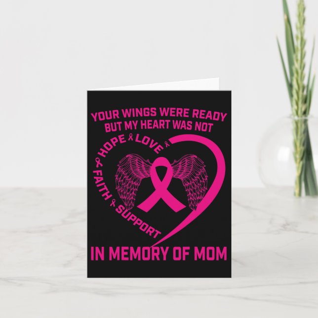 Memorial Gifts Loss Of Mum Breast Cancer Awareness Card (Front)