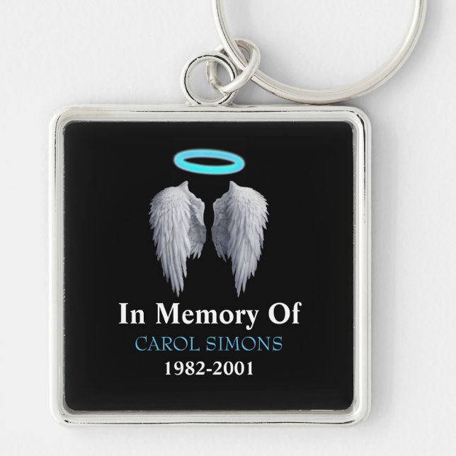 Memorial Halo & Angel Wings Key Ring (Front)