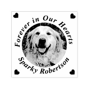 Memorial Heart Add Name Photo Self-inking Stamp