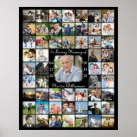 Memorial IN LOVING MEMORY 55 Photo Collage Black