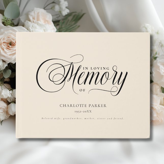 Memorial "In Loving memory"  Beige Guest Book (Memorial "In Loving memory" Beige Guest Book)