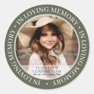 Memorial In Loving Memory Classic Custom Photo Classic Round Sticker