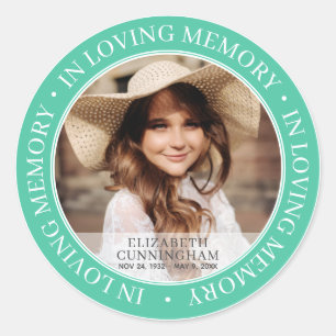 Memorial In Loving Memory Classic Custom Photo Round Sticker