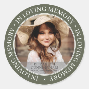 Memorial In Loving Memory Classic Custom Photo Round Sticker