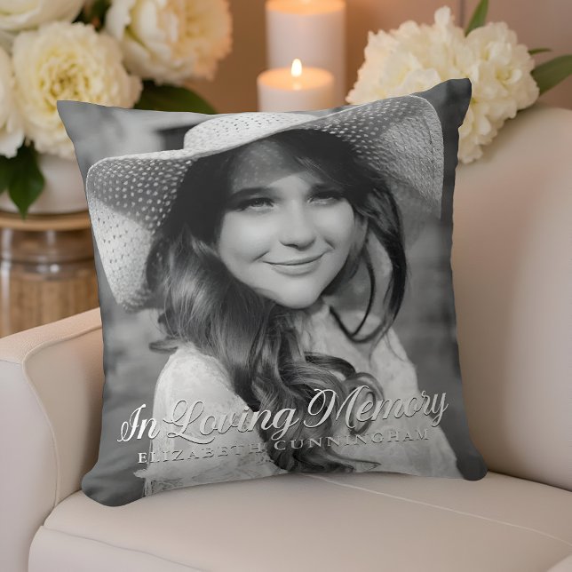 Memorial In Loving Memory Classic Elegant Photo Cushion (Creator Uploaded)