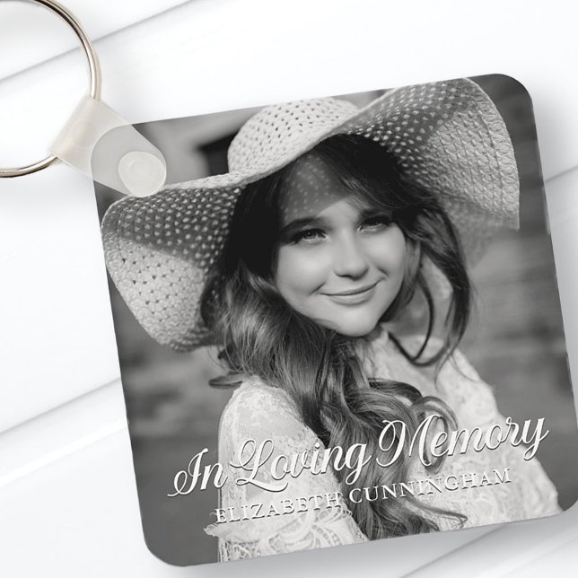 Memorial In Loving Memory Classic Elegant Photo Key Ring (Creator Uploaded)