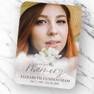 Memorial In Loving Memory Clouds Modern Photo Magnet