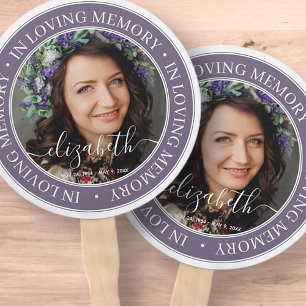 Memorial In Loving Memory Elegant Classic Photo Hand Fan