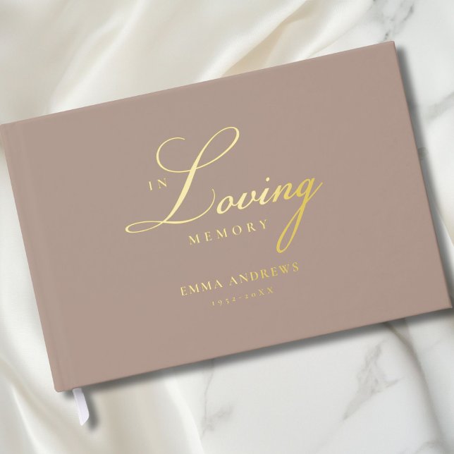  Memorial "In Loving memory" Gold-Foil, Blue  Guest Book (Memorial "In Loving memory" Gold-Foil, Blue Foil Guest Book)
