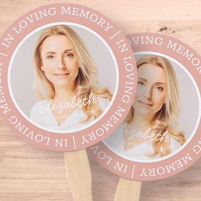 Memorial In Loving Memory Modern Custom Photo Hand Fan (Creator Uploaded)