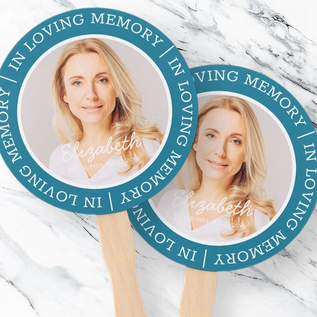 Memorial In Loving Memory Modern Custom Photo Hand Fan (Creator Uploaded)