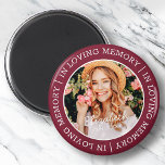 Memorial In Loving Memory Modern Custom Photo Magnet<br><div class="desc">This simple and modern design is composed of serif typography and add a custom photo. "In Loving Memory" encircles the custom photo of your loved one.</div>