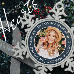 Memorial In Loving Memory Modern Custom Photo Snowflake Pewter Christmas Ornament<br><div class="desc">This simple and modern design is composed of serif typography and add a custom photo. "In Loving Memory" encircles the custom photo of your loved one.</div>